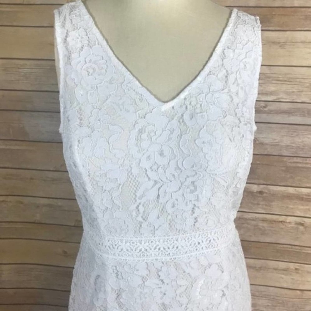 NWT Nanette Lepore Optic White Lace Midi Dress - 8 - Picture 4 of 12